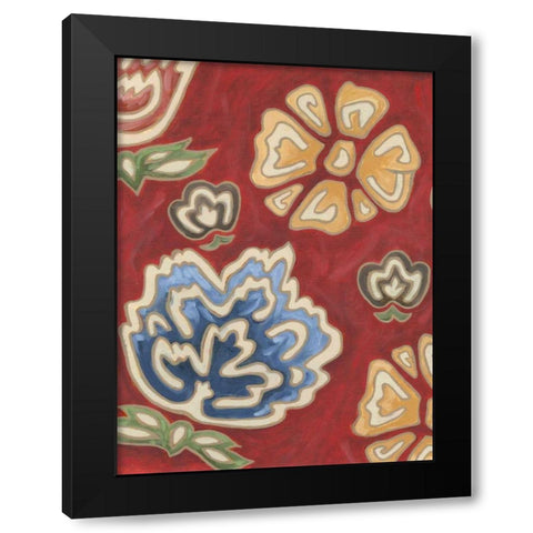 Cheerful Chintz I Black Modern Wood Framed Art Print by Deans, Karen