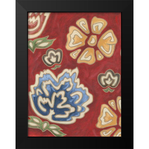 Cheerful Chintz I Black Modern Wood Framed Art Print by Deans, Karen
