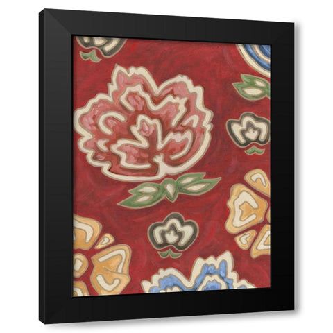 Cheerful Chintz II Black Modern Wood Framed Art Print by Deans, Karen