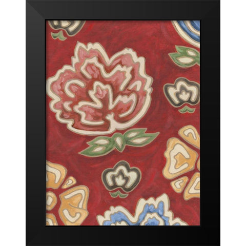 Cheerful Chintz II Black Modern Wood Framed Art Print by Deans, Karen