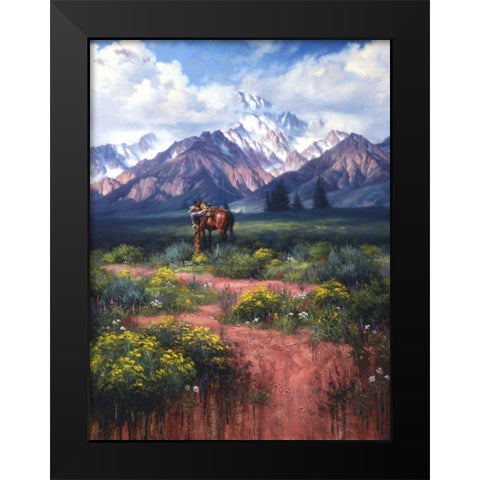 Flowers for Mama Black Modern Wood Framed Art Print by Sorenson, Jack
