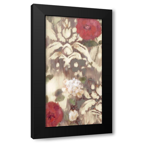 Ikat Rose I Black Modern Wood Framed Art Print by Cohen, Marietta