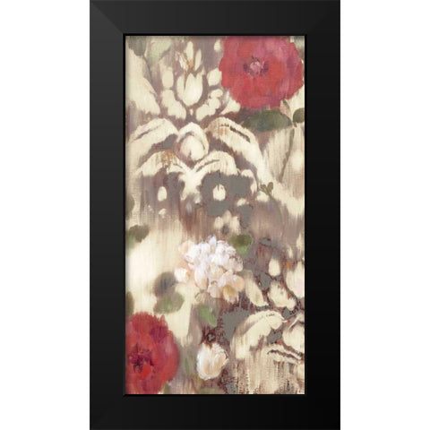 Ikat Rose I Black Modern Wood Framed Art Print by Cohen, Marietta