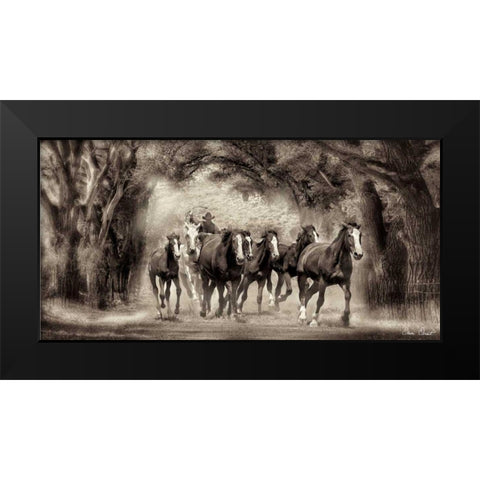 The Chase II Black Modern Wood Framed Art Print by Drost, David