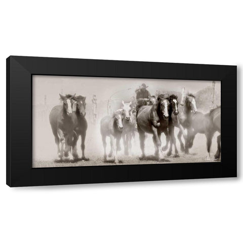 The Chase III Black Modern Wood Framed Art Print by Drost, David