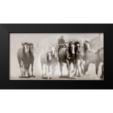 The Chase III Black Modern Wood Framed Art Print by Drost, David