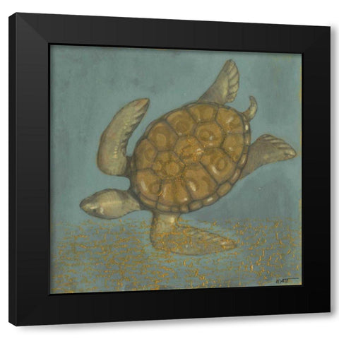 Sea Turtle II Black Modern Wood Framed Art Print by Wyatt Jr., Norman