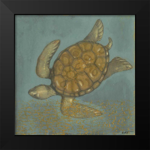 Sea Turtle II Black Modern Wood Framed Art Print by Wyatt Jr., Norman