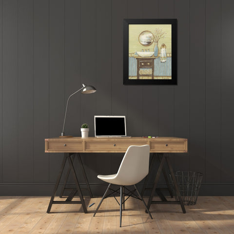Seabreeze Bath I Black Modern Wood Framed Art Print by Russell, Wendy