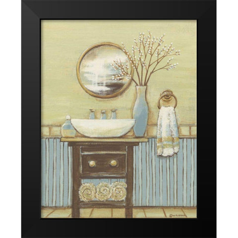 Seabreeze Bath I Black Modern Wood Framed Art Print by Russell, Wendy