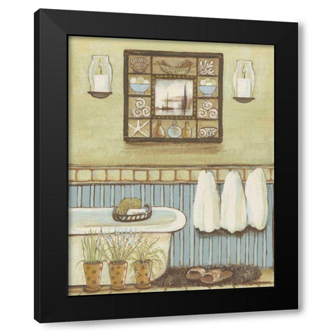 Seabreeze Bath II Black Modern Wood Framed Art Print by Russell, Wendy