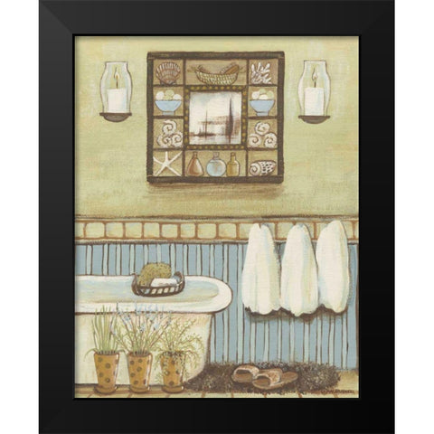 Seabreeze Bath II Black Modern Wood Framed Art Print by Russell, Wendy