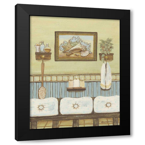 Seabreeze Bath IV Black Modern Wood Framed Art Print with Double Matting by Russell, Wendy