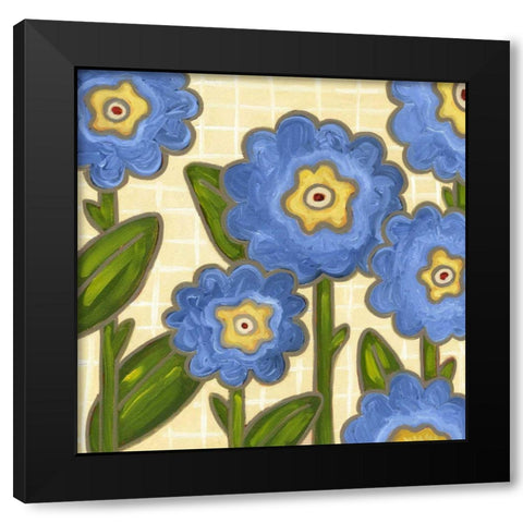 Annie Blue II Black Modern Wood Framed Art Print with Double Matting by Deans, Karen