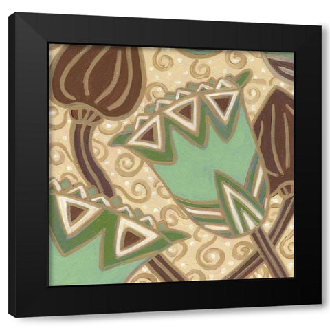 Cleo Aqua I Black Modern Wood Framed Art Print with Double Matting by Deans, Karen