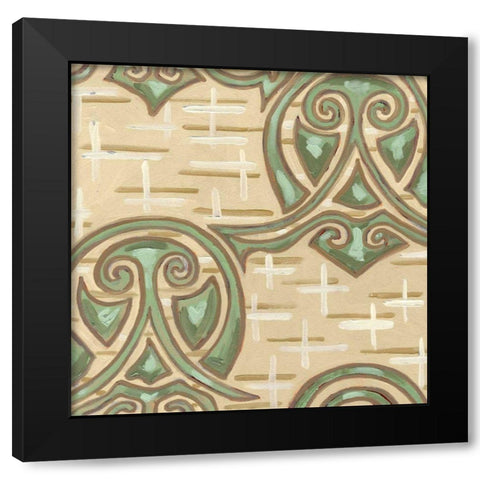 Cleo Aqua IV Black Modern Wood Framed Art Print with Double Matting by Deans, Karen