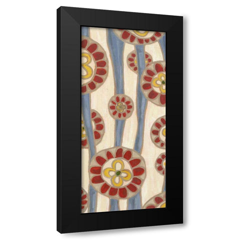 Flowing Flowers I Black Modern Wood Framed Art Print with Double Matting by Deans, Karen