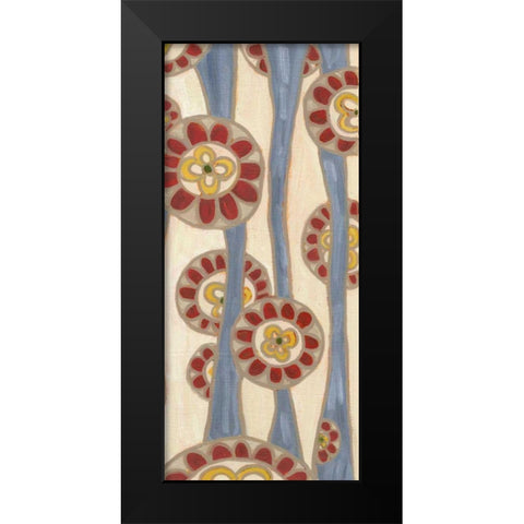 Flowing Flowers II Black Modern Wood Framed Art Print by Deans, Karen