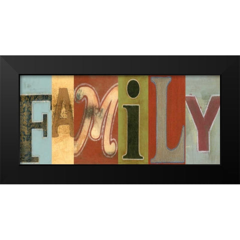 Family Panel Black Modern Wood Framed Art Print by Vision Studio