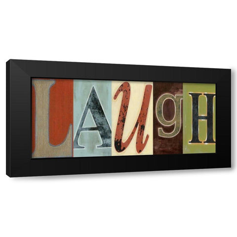 Laugh Panel Black Modern Wood Framed Art Print with Double Matting by Vision Studio