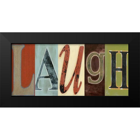 Laugh Panel Black Modern Wood Framed Art Print by Vision Studio