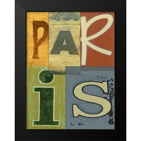 Paris Black Modern Wood Framed Art Print by Vision Studio
