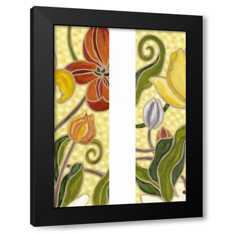 Mini Sunny Garden II (2-Up) Black Modern Wood Framed Art Print with Double Matting by Deans, Karen