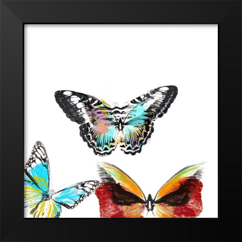 Butterflies Dance II Black Modern Wood Framed Art Print by Project, A.