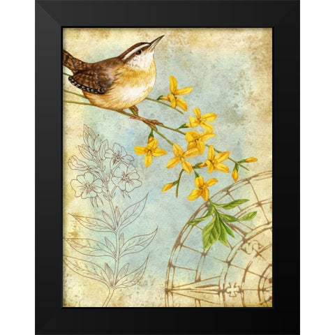 Songbird Sketchbook I Black Modern Wood Framed Art Print by Maday, Jane