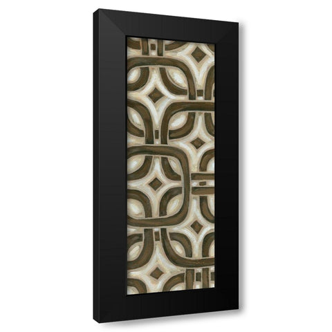 2-Up Earthen Patterns VI Black Modern Wood Framed Art Print with Double Matting by Deans, Karen