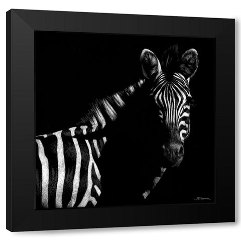 Wildlife Scratchboards IV Black Modern Wood Framed Art Print with Double Matting by Chapman, Julie T.