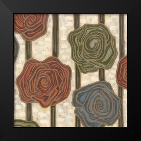 Mod Rosettes I Black Modern Wood Framed Art Print by Deans, Karen