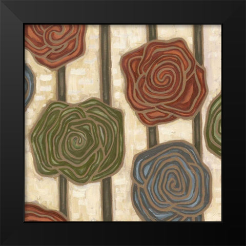 Mod Rosettes II Black Modern Wood Framed Art Print by Deans, Karen