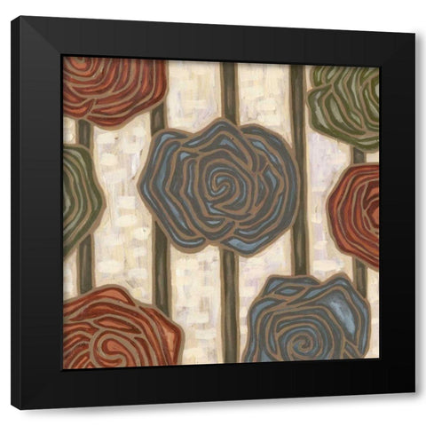 Mod Rosettes III Black Modern Wood Framed Art Print with Double Matting by Deans, Karen