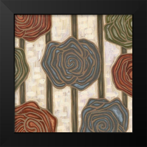 Mod Rosettes III Black Modern Wood Framed Art Print by Deans, Karen