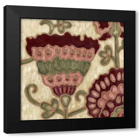Romantic Chintz II Black Modern Wood Framed Art Print with Double Matting by Deans, Karen