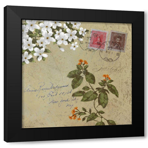 Postage II Black Modern Wood Framed Art Print with Double Matting by Novak, Rick