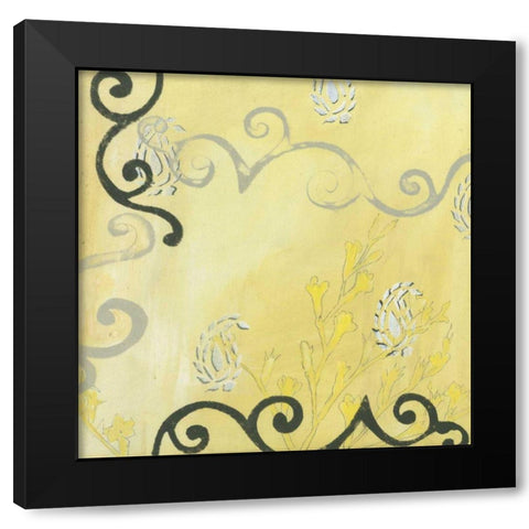 Canary II Black Modern Wood Framed Art Print with Double Matting by Fuchs, Jodi