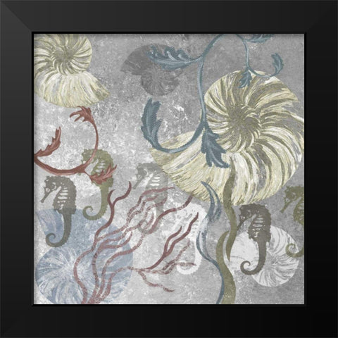 Seahorse Collage II Black Modern Wood Framed Art Print by James, Andrea