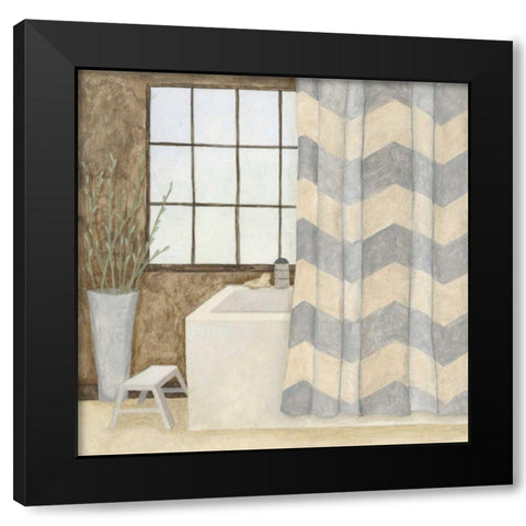 Patterned Bath II Black Modern Wood Framed Art Print with Double Matting by Meagher, Megan