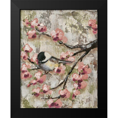 Cherry Blossom Bird II Black Modern Wood Framed Art Print by Reynolds, Jade
