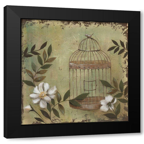 Decorative Bird Cage I Black Modern Wood Framed Art Print with Double Matting by Reynolds, Jade
