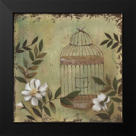 Decorative Bird Cage I Black Modern Wood Framed Art Print by Reynolds, Jade