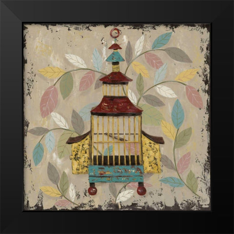 Decorative Bird Cage III Black Modern Wood Framed Art Print by Reynolds, Jade