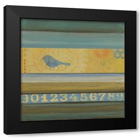 Blue Bird Black Modern Wood Framed Art Print by Green-Aldridge, W.
