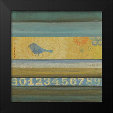 Blue Bird Black Modern Wood Framed Art Print by Green-Aldridge, W.