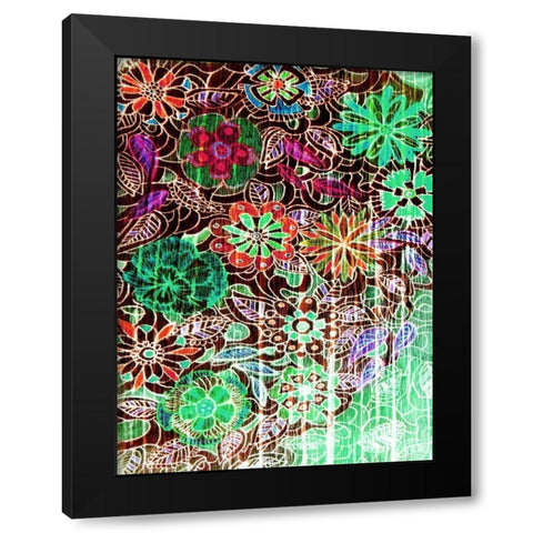 Flower Drift I Black Modern Wood Framed Art Print with Double Matting by Harrington, Danielle