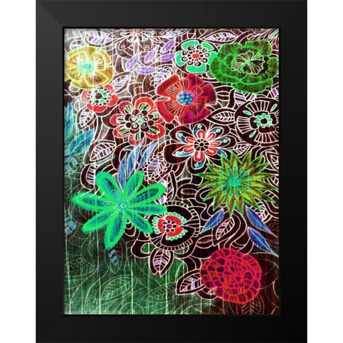 Flower Drift II Black Modern Wood Framed Art Print by Harrington, Danielle