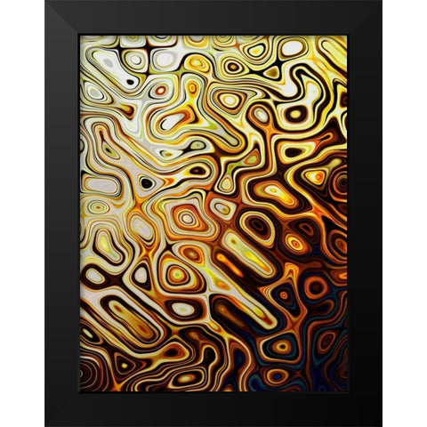 Metallic Shapes I Black Modern Wood Framed Art Print by Harrington, Danielle