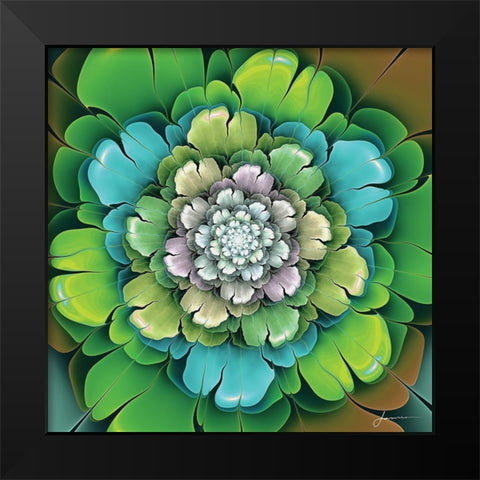Fractal Blooms I Black Modern Wood Framed Art Print by Burghardt, James